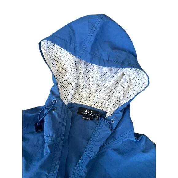 Asphalt Yaht Club AYC windbreaker size small red white blue hooded half zip jckt - Picture 6 of 9